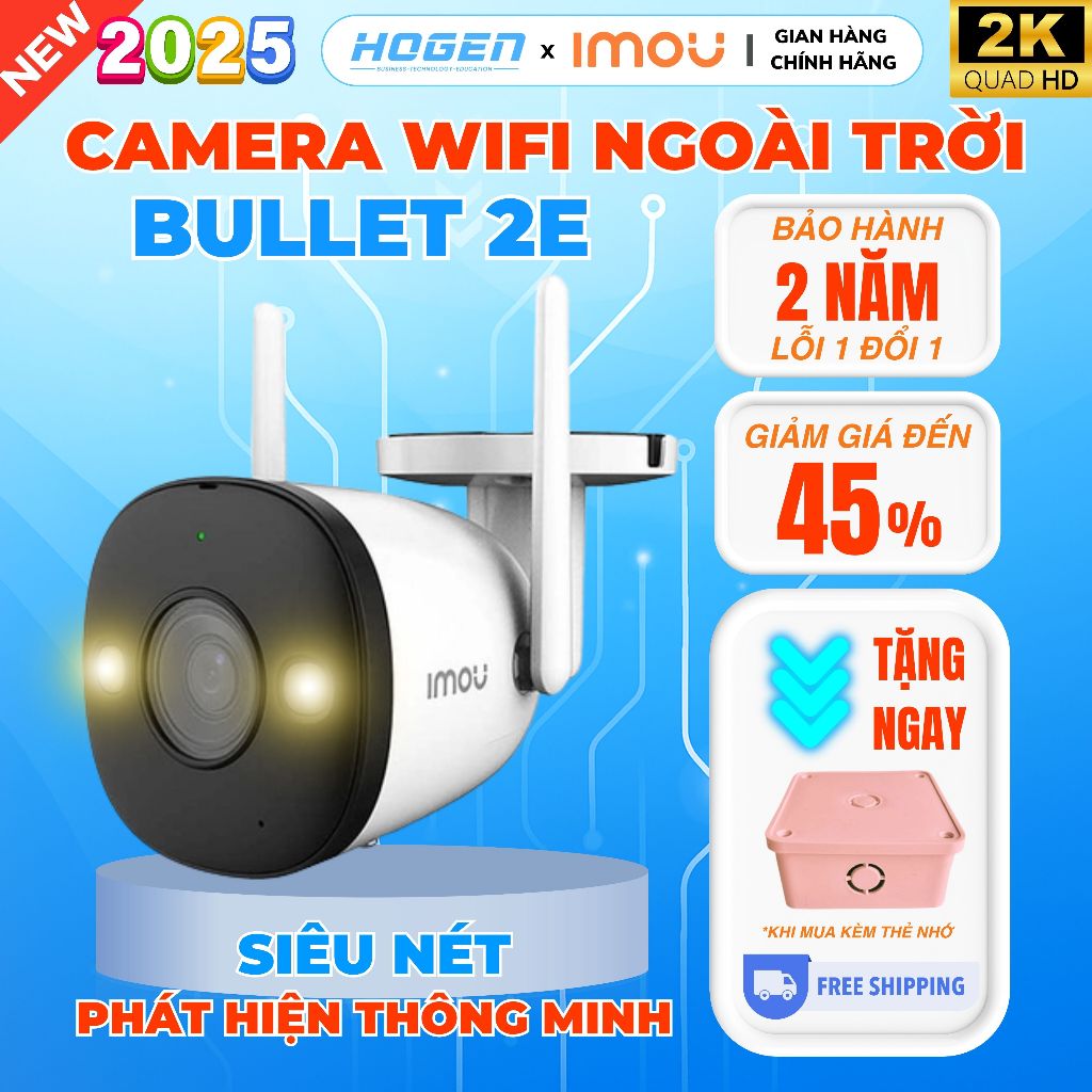 [CHÍNH HÃNG] Camera IMOU Bullet 2E 3MP – Camera Wifi Ngoài Trời Có Màu Ban Đêm, Góc Nhìn Bao Quát