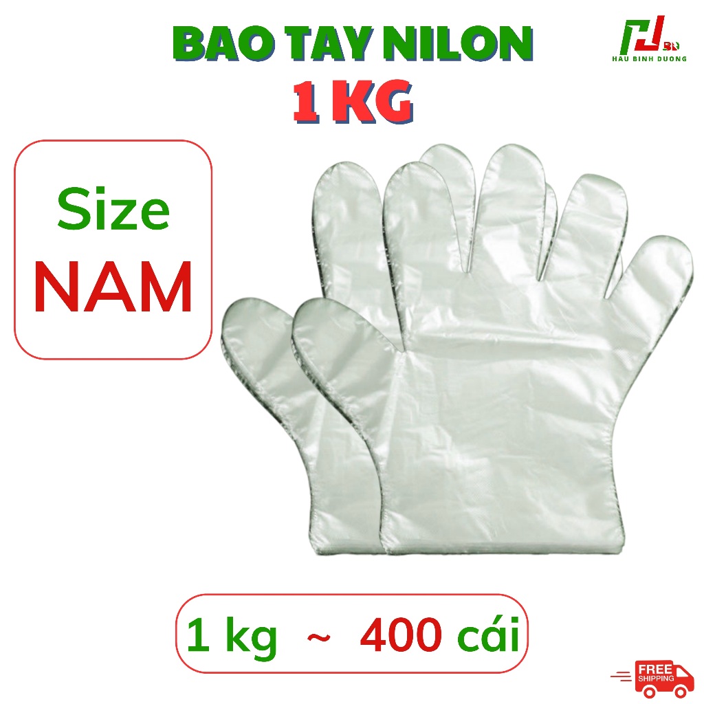 1kg Găng tay nilon size Nam, Bao tay nilon loại tốt siêu dày siêu dai