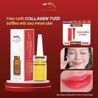 Tinh chất dưỡng môi sau phun xăm Vieskin Collagen GoldShine, collagen tươi dưỡng màu sắc nét, tự nhiên, căng bóng, 7ml