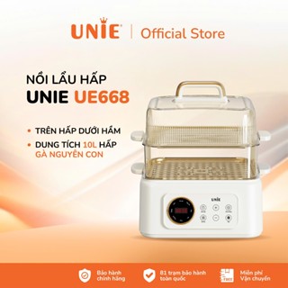 Nồi lẩu hấp đa năng UNIE UE668,lòng nồi phủ cremic, 8 chức năng, dung tích 10L, 2 tầng hấp, hấp gà nguyên con, BH 1tháng