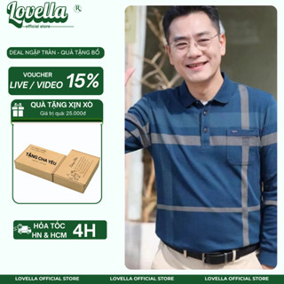 Áo Thun Nam Trung Niên Dài Tay Cao Cấp Chuẩn Hàng Quảng Châu, Áo Thu Đông Có Cổ Tặng Bố Biếu Ông Chất Đẹp Mềm Mịn