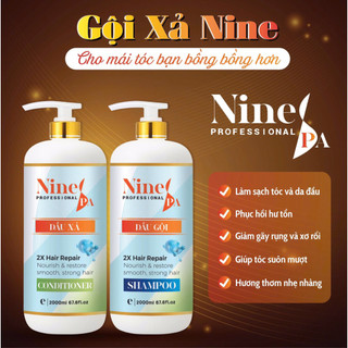 Dầu Gội xả siêu mượt Nine Spa 2000ml hương nước hoa  mẫu mới
