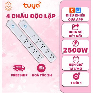 Ổ Cắm Điện Wifi Thông Minh [ TUYA ], 4 CHẤU ĐỘC LẬP & Cổng Sạc Type C, USB, Hẹn Giờ Tắt Mở, Điều Khiển Từ Xa Qua App