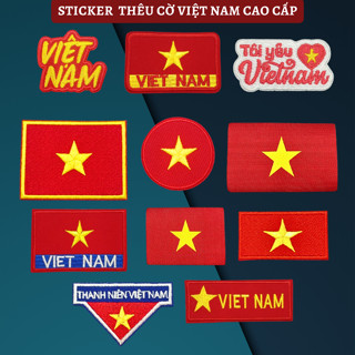 Sticker ủi quần áo,Patch Ủi trang trí quần áo làm miếng dán quần áo hình Quốc kỳ Việt Nam