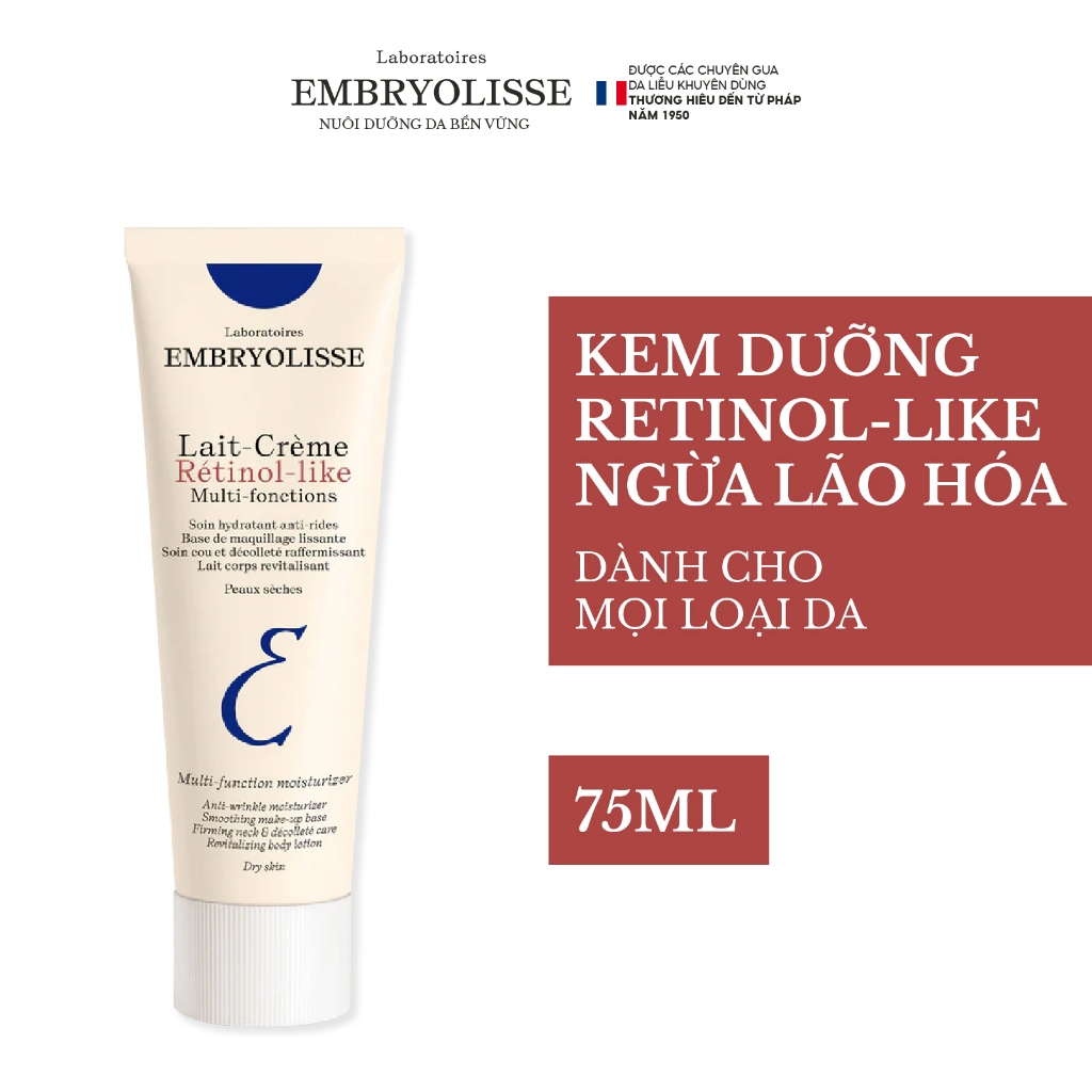 Kem Dưỡng Hỗ Trợ Cải Thiện Nền Da, Sáng Mịn Lait Crème Retinol Like Embryolisse 15 - 75ml