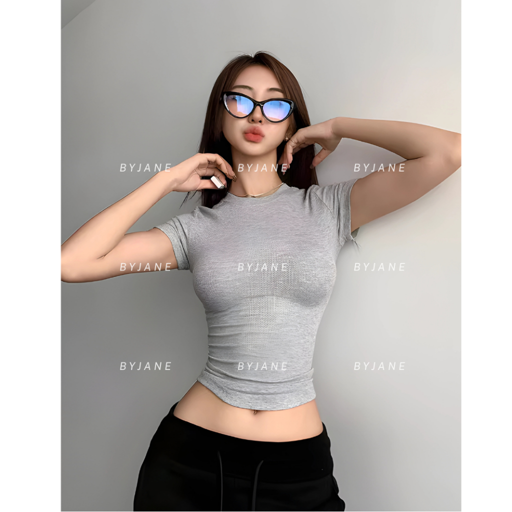 Áo Thun Nữ Thắt Eo Ôm BYJANE cotton Trơn Women (Từ 39kg-62kg)-315 | BigBuy360 - bigbuy360.vn