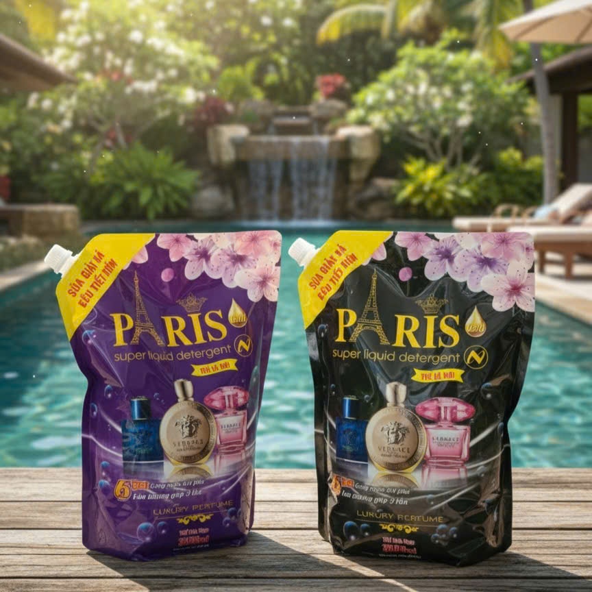 Nước Giặt Túi 3.8L Paris - Giặt Sạch Yêu Thương Lưu Hương Hạnh Phúc