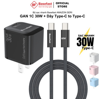 Bộ sạc nhanh Type C 30W Basefast củ sạc pd30w kèm dây C to C cho Phone 15 16 17 samsung xiaomi ...