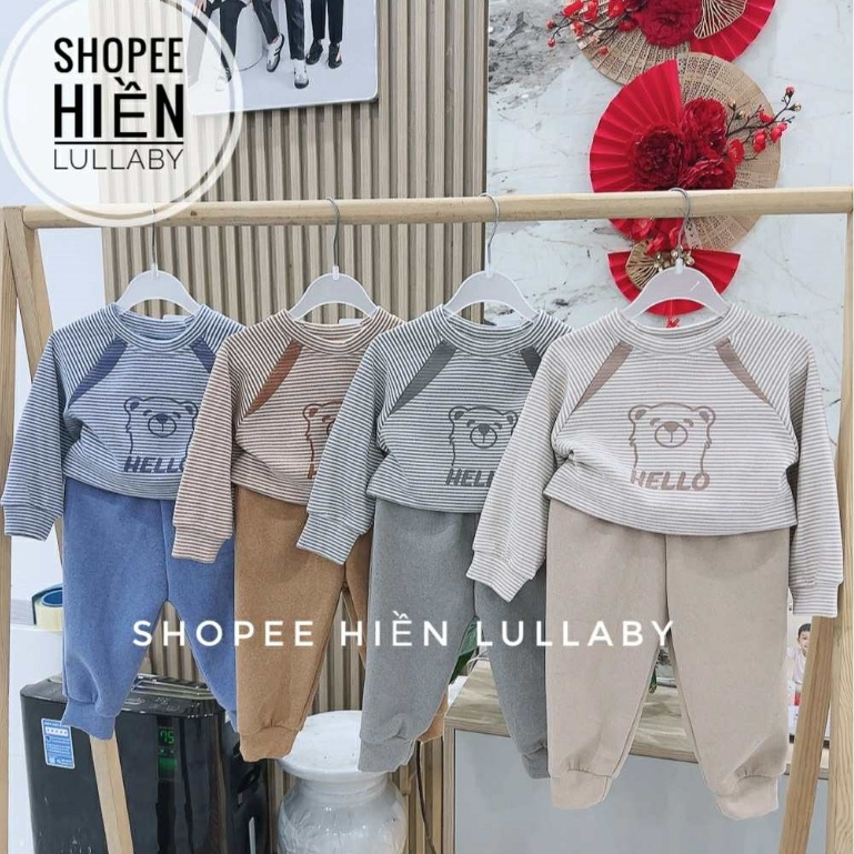 [Anminaza/Chính Hãng] Bộ dài tay Anminaza chất nỉ cho bé trai, bé gái