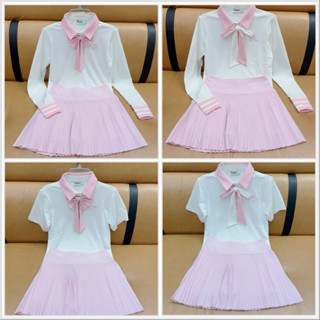  Sét thể thao nữ chơi pickleball golf tennis chất thun mịn mát co giãn lên phom siêu xinh váy có quần bên trong. 