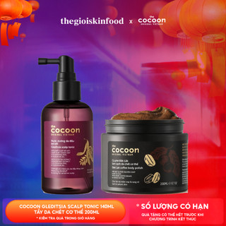  Combo Cocoon -  Xịt Dưỡng Tóc Cocoon Pomelo Hair Tonic 140ml Cocoon Dak Lak Coffee Body Polish 200ml  - 2 Sản Phẩm 