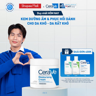 Kem dưỡng ẩm phục hồi sâu và ẩm mịn suốt 48H dành cho da khô, duy trì hàng rào bảo vệ da CERAVE MOISTURISING CREAM 454G