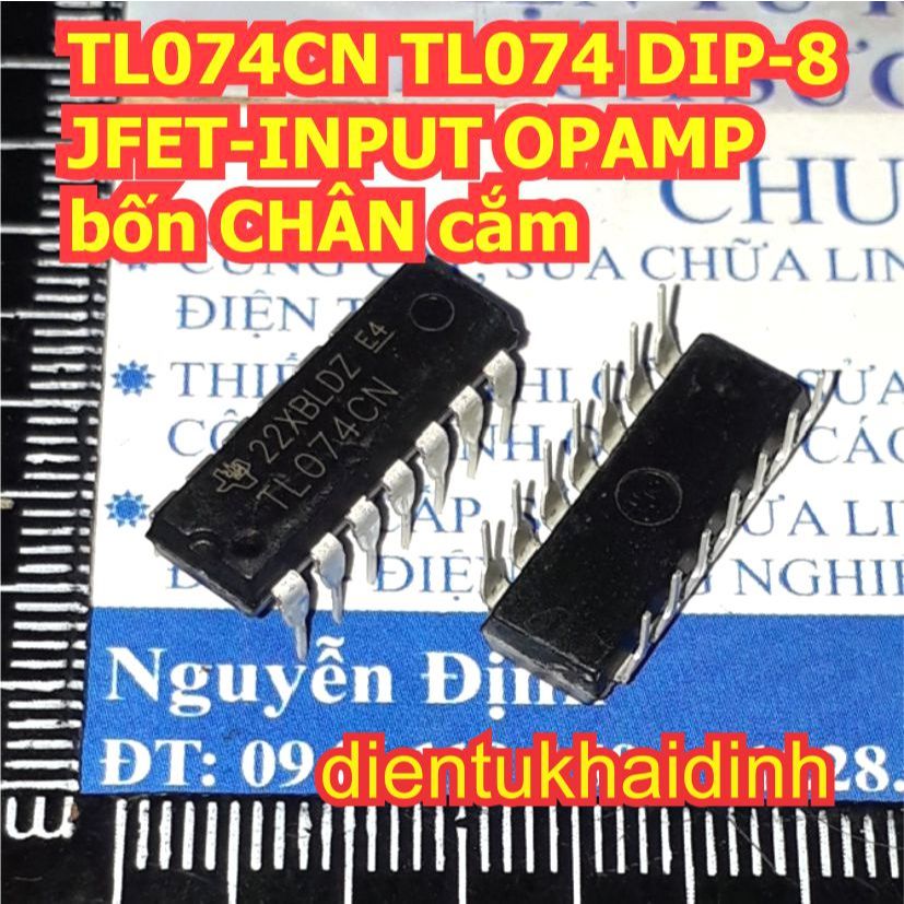 10 con TL074CN TL074 DIP-14 JFET-INPUT OPAMP mười bốn CHÂN cắm kde2538