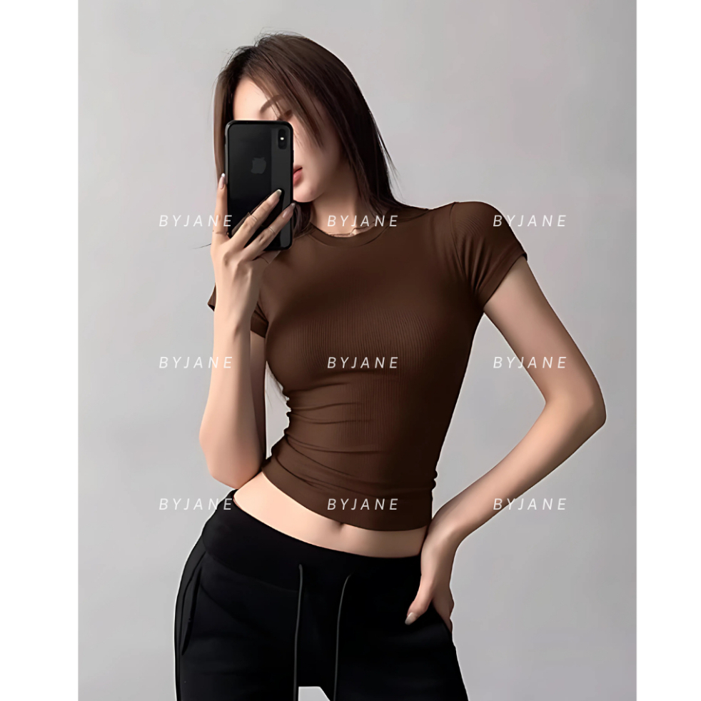 Áo Thun Nữ Thắt Eo Ôm BYJANE cotton Trơn Women (Từ 39kg-62kg)-315 | BigBuy360 - bigbuy360.vn