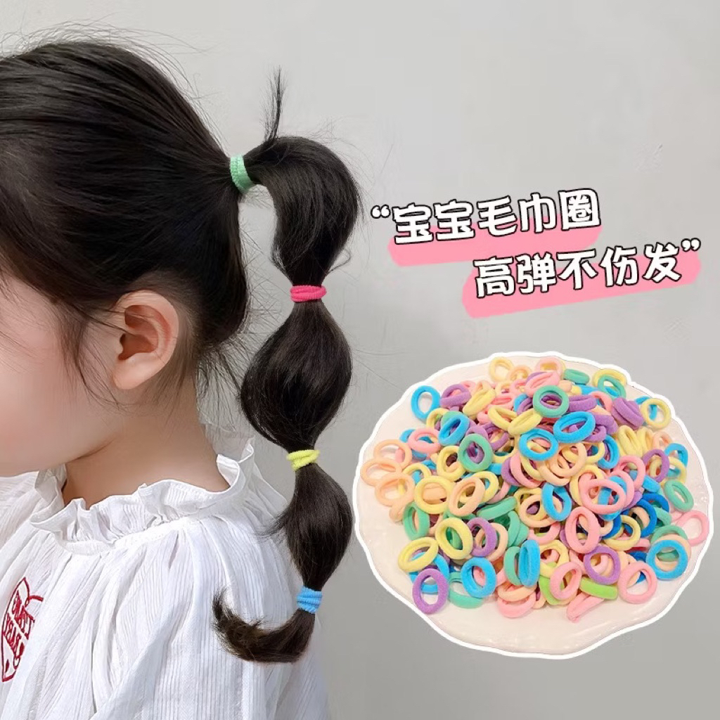 Set 500 chun cột tóc mix màu trơn cho bé nhiều màu dễ thương [ahoa]