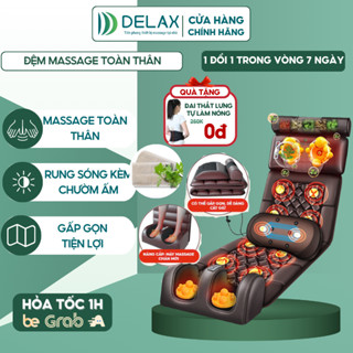 Đệm Massage Toàn Thân Đa Năng DELAX – Massage Cổ, Vai, Lưng, Eo, Chân, Kèm Gối Massage Sóng Rung Và Chức Năng Chườm Nóng