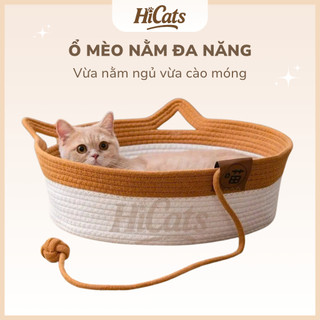 Ổ Mèo Nằm Ngủ Và Cào Móng Cotton, Tổ Mèo, Vừa Là Bàn Cào Móng Cho Mèo Vừa Là Chỗ Ngủ Vui Chơi