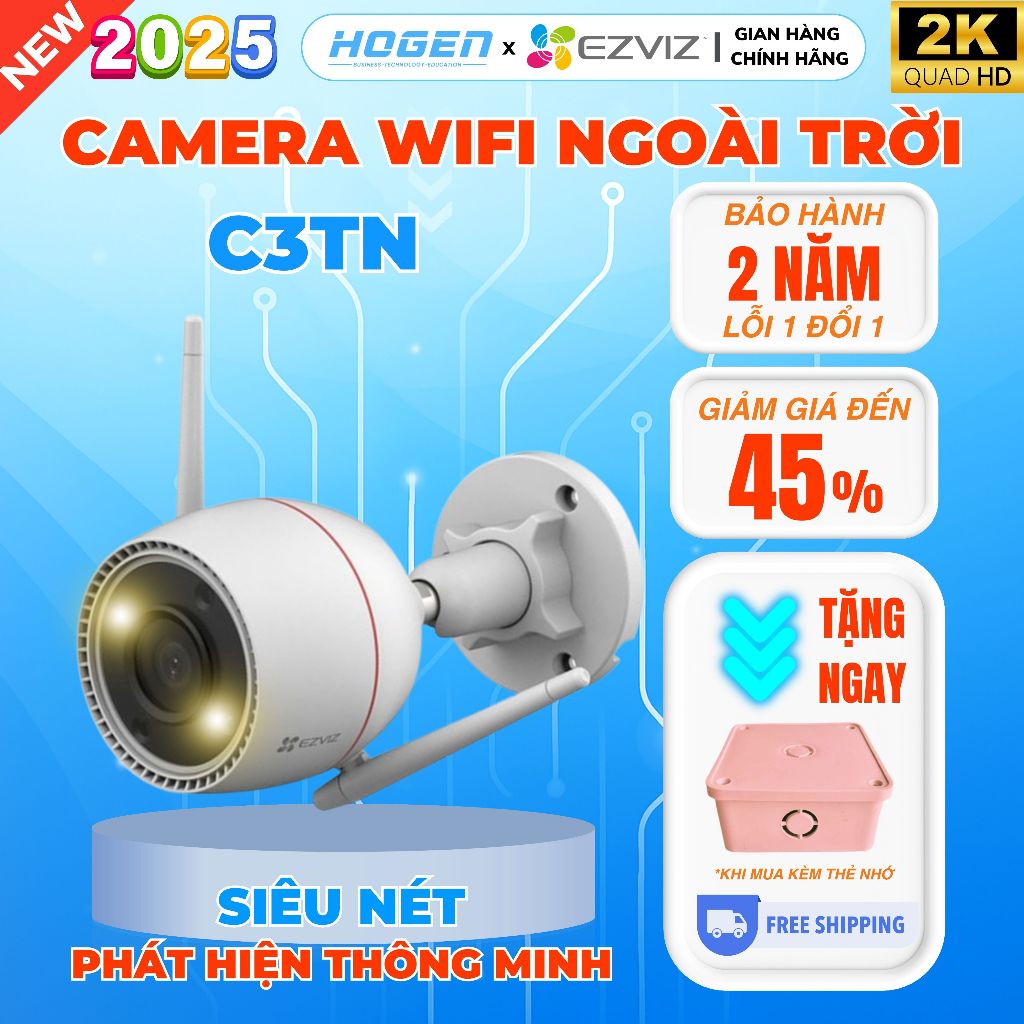 Camera EZVIZ C3TN 2MP/3MP – Camera Wifi A.I Ngoài Trời Thông Minh, Góc Nhìn Siêu Rộng, BH 24TH
