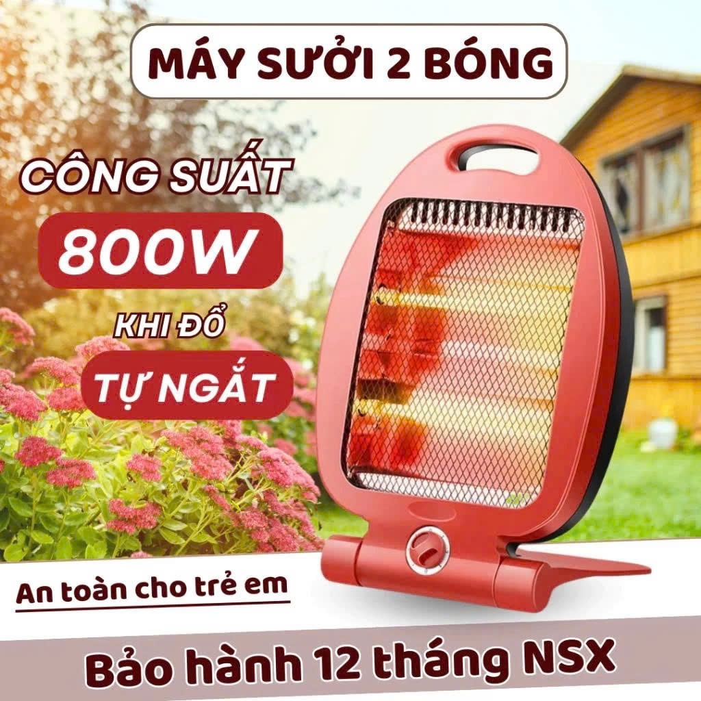 Máy Sưởi Ấm 2 CMáy Sưởi Ấm 2 Chế Độ Tiết Kiệm Điện , Đèn sưởi 2 Bóng An Toàn, Toả Nhiệt Rộng Mẫu Mới Cho Mùa Đônghế Độ T