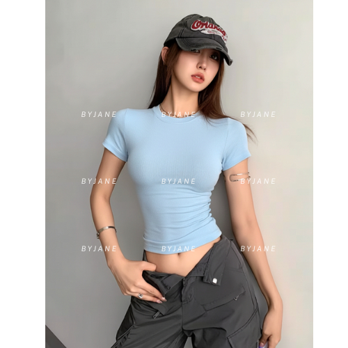 Áo Thun Nữ Thắt Eo Ôm BYJANE cotton Trơn Women (Từ 39kg-62kg)-315 | BigBuy360 - bigbuy360.vn