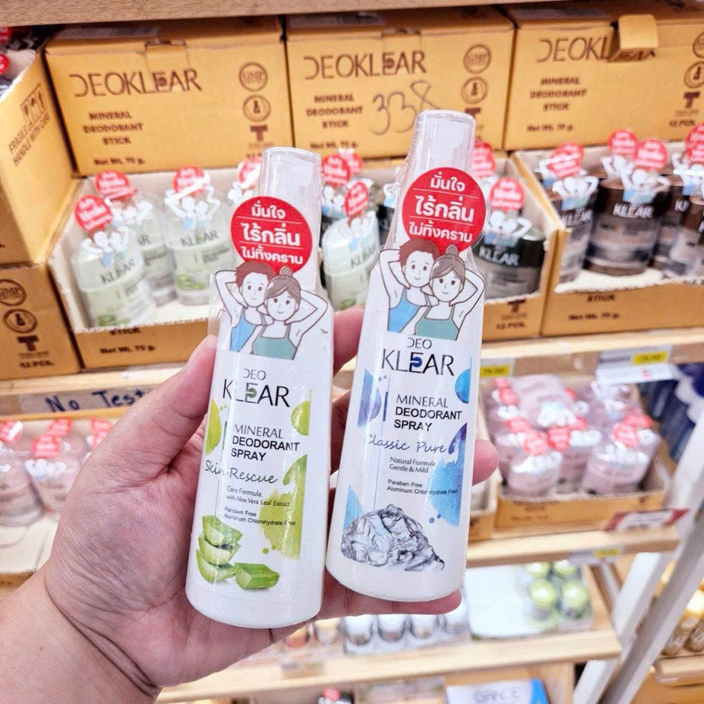 Xịt nách đá khoáng klear thái lan.