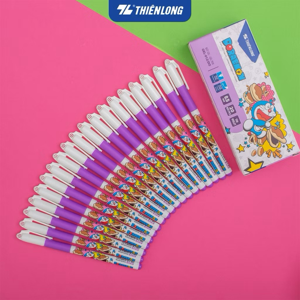 ( SHIP HỎA TỐC - HÀNG CHÍNH HÃNG)Combo 10 chiếc Bút gel doremon tím thiên long DO-012( HÀNG CHUẨN CÔNG TY )