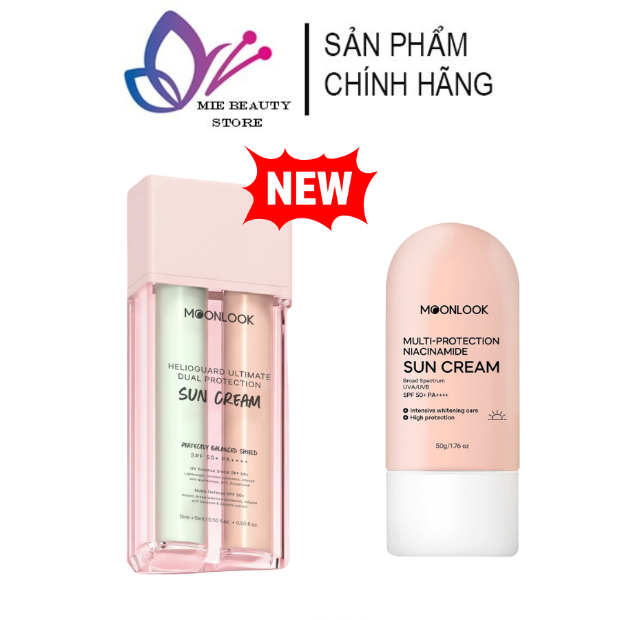 Kem chống nắng Moonlook Glutathione 7 màng lọc bảo vệ da SPF 50+ PA+++ giúp chống nắng toàn diện