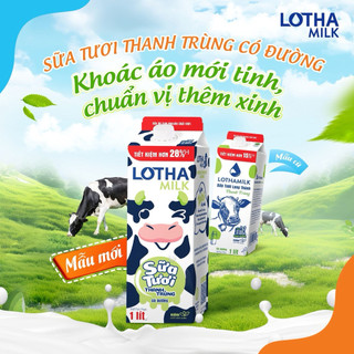  Sữa tươi thanh trùng có đường Lothamilk hộp 1Lit 