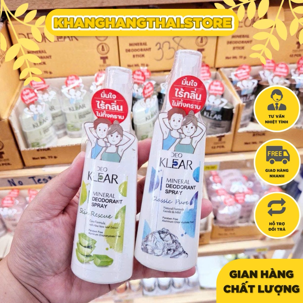 Xịt nách đá khoáng Klear chuẩn thái lan