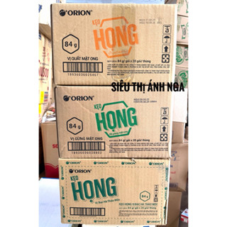  Thùng 20 gói x  84g Kẹo Họng Orion Vị Gừng Bạc Hà Thảo Mộc Quất Mật Ong 
