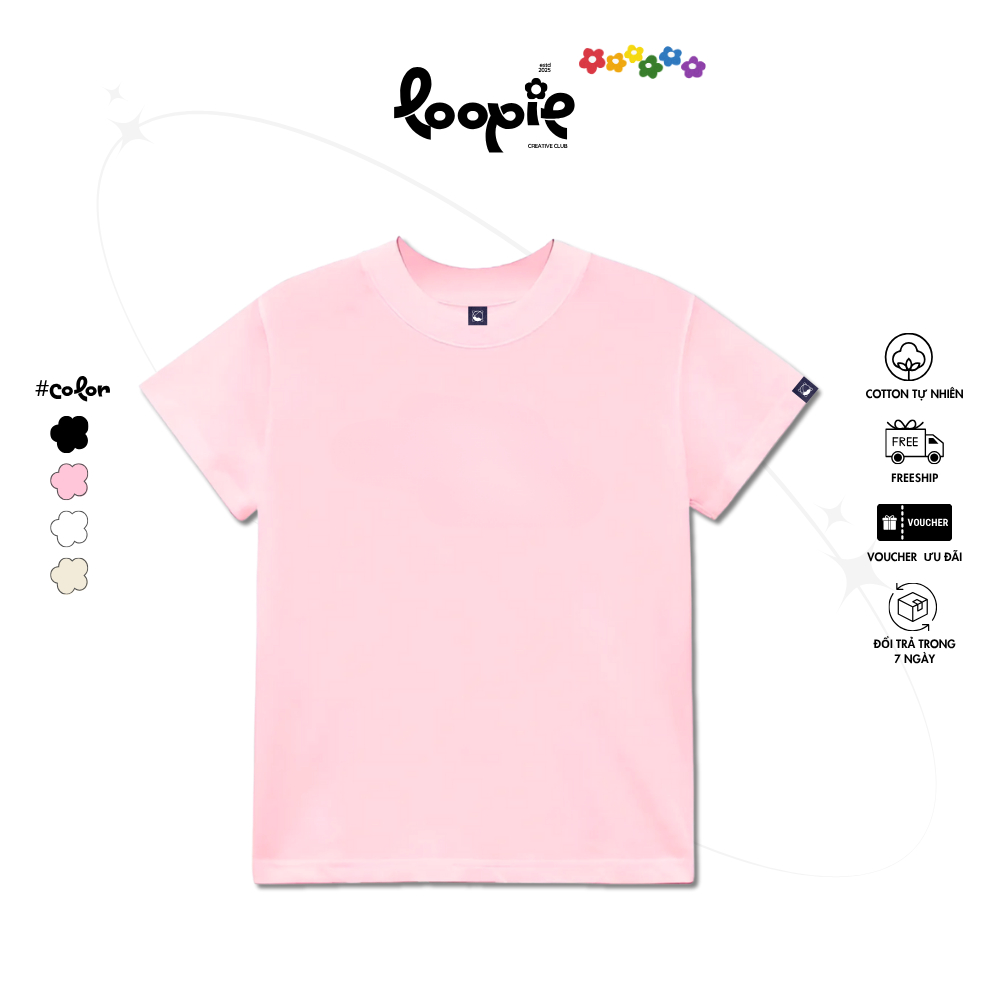 Áo Babytee Nữ Trơn Loopie – LP107 Cổ Tròn Dáng Ôm Chất Cotton Thoáng Mát