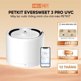 [NEW 2025] Máy lọc nước cho chó, mèo PETKIT Eversweet 7 (3 Pro UVC) bơm không dây thế hệ 4.0 tia UVC INOX304 - HeLiPet