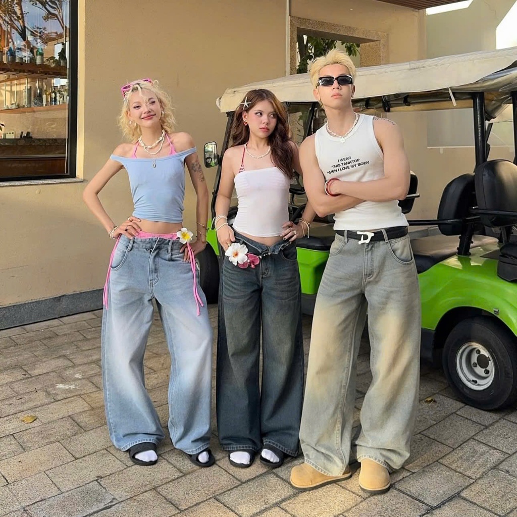 [BST 2025] AB HOUSE - Quần jeans ống Suông Wash thời trang nam nữ