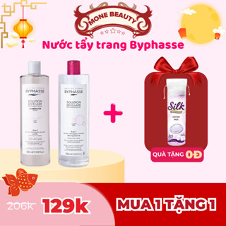 Nước tẩy trang BYPHASSE 500ml Làm Sạch Sâu Phù Hợp Với Mọi Loại tặng 1 Bông tẩy trang Ola 80 miếng siêu dai, mềm mịn