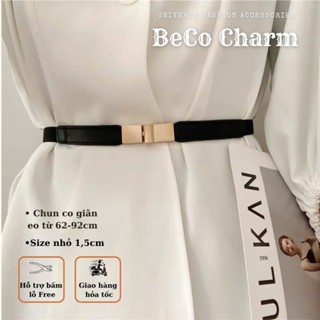 Đai thắt váy, Đai váy chun co giãn dây thắt lưng nam nữ dây nịt mặt bạc gài DV17 bản nhỏ 1.5cm blazer áo sơ mi, váy áo