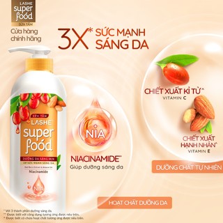  Sữa Tắm LASHE SUPERFOOD Dưỡng Da Sáng Mịn 610G + Tặng Sữa Tắm 610G  Phân Loại Ngẫu Nhiên  