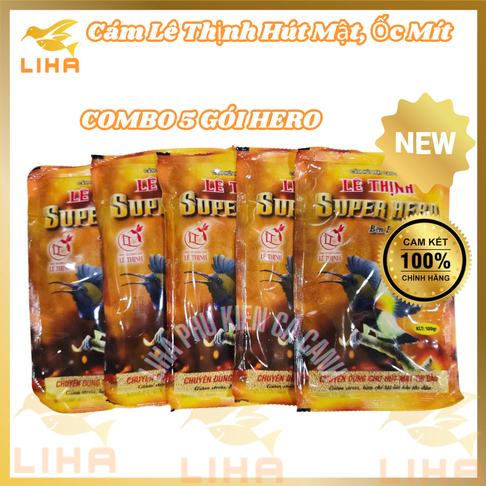 COMBO 5 GÓI Cám Chim Hút Mật, Ốc Mít Lê Thịnh 100gr - Thức Ăn Chim Cao Cấp