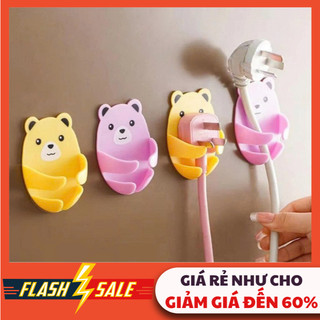 COMBO 20 Móc Treo Phích Cắm Dán Tường Móc Treo Dây Điện Hình Gấu Xinh Xắn Đỡ Dây Điện #