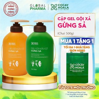Dầu gội xả hữu cơ gừng sả Cỏ Cây Hoa Lá - Ngăn dầu bết tóc, giảm gàu, giảm ngứa, mềm tóc (Chai 500g)