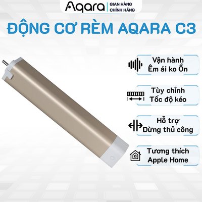 Động cơ rèm Aqara C3 bản Quốc Tế - Lực kéo mạnh 2Nm, Dừng thủ công bằng tay, Tùy chỉnh tốc độ kéo, Vận hành êm ái