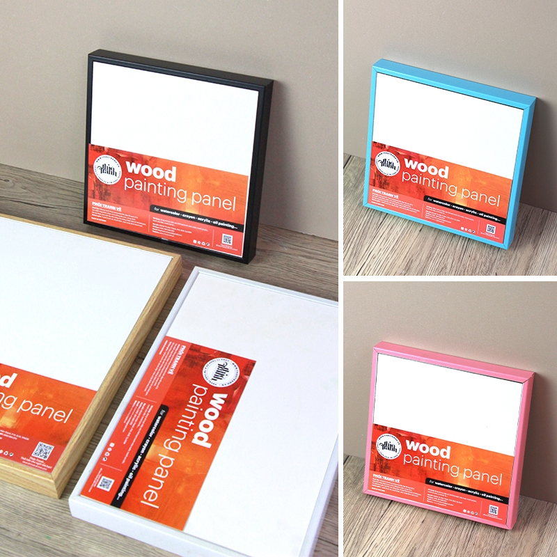 Tấm Canvas Panel (20x20cm) Bằng Ván Gỗ - Đóng Sẵn Khung Thảo Tranh - Canvas Vẽ Tranh, Toan Vẽ Tranh