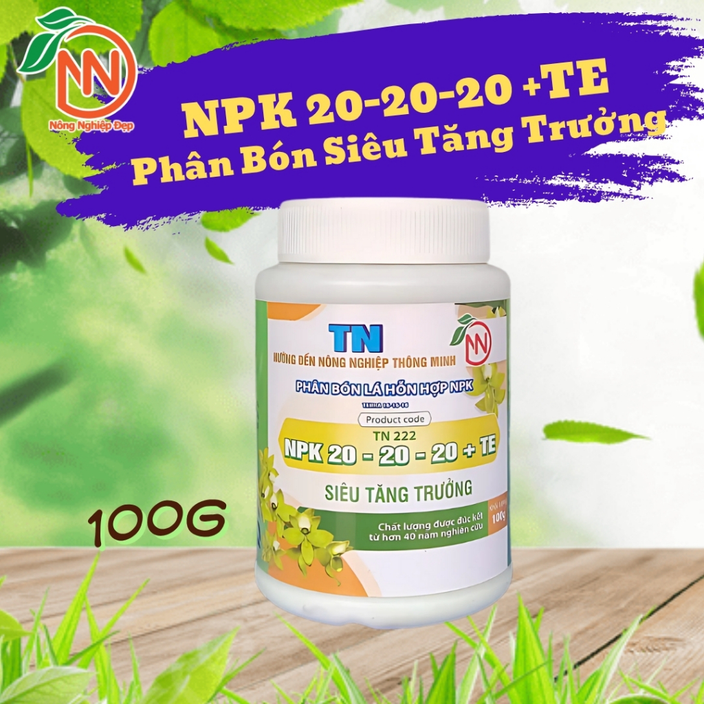 Phân Cho Hoa Lan Tăng Trưởng NPK Tám Ngọc 20-20-20 100g