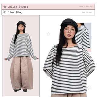  LOLLIE STUDIO - 	Áo thun kẻ Basic Stripe Tee TKP241 