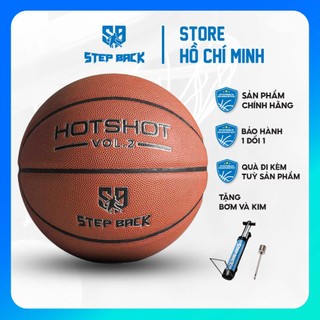 Bóng rổ da Microfiber HOTSHOT VOL 2 STEP BACK số 7, Bóng rổ da cao cấp siêu bám tay indoor và outdoor, Tặng bộ bơm lưới