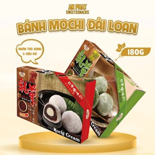  Bánh mochi nhân kem trà xanh đậu đỏ Royal Family 180g nhập khẩu Đài Loan thơm dẻo  hộp 6 cái   