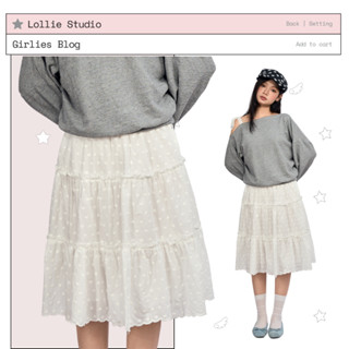 LOLLIE STUDIO - Chân váy xoè dang lửng chấm bi cạp chun Dottie Skirt TKC56