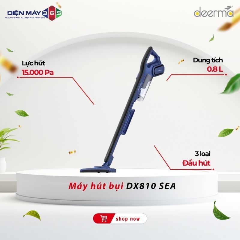 Máy hút bụi Deerma DX810 SEA – Gọn Nhẹ, Công Suất Cao, Làm Sạch Hiệu Quả Cho Gia Đình