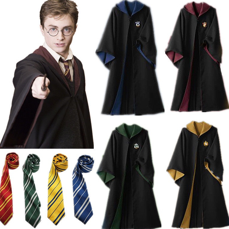Full set hóa trang Harry Porter (áo choàng, kính, cavat, đũa)