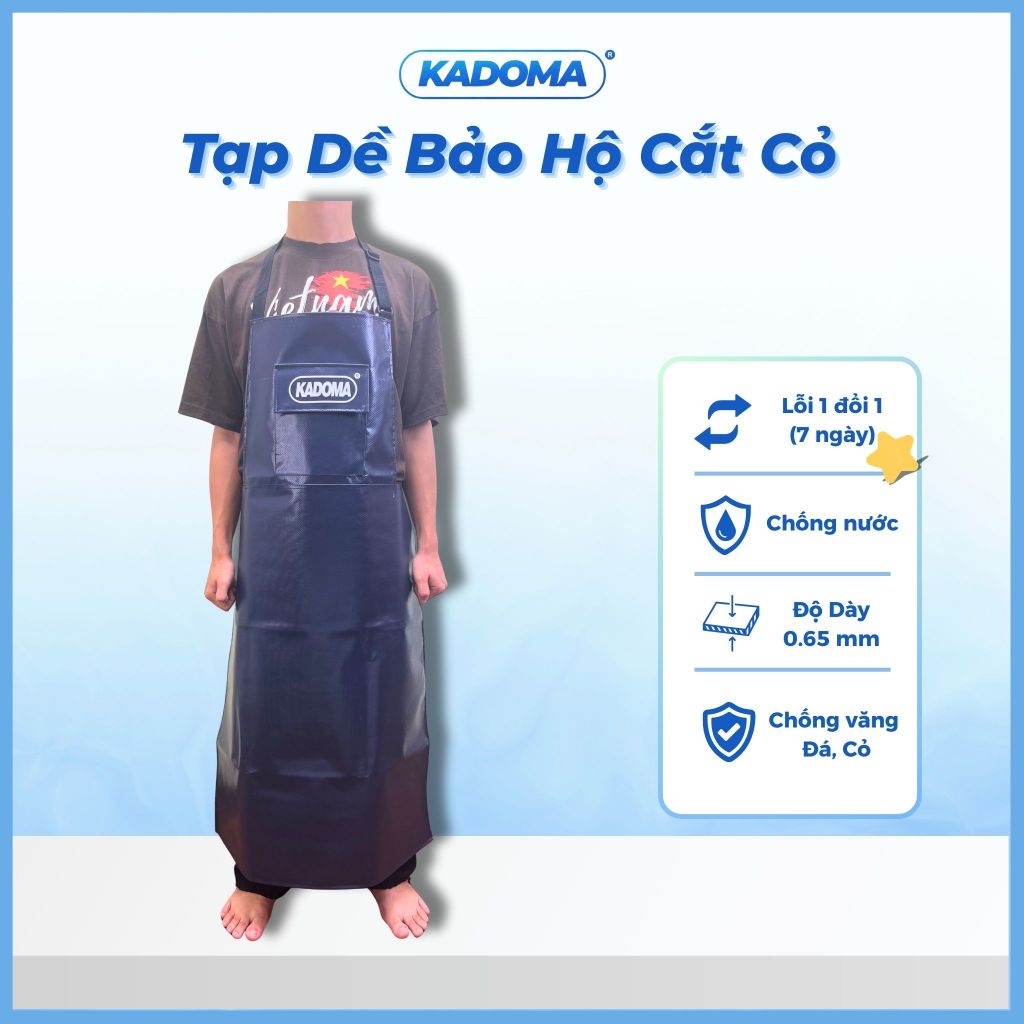 Tạp Dề Bảo Hộ Cắt Cỏ KADOMA SIÊU DÀY DẶN – Vải Bạt Ô Tô Chống Nước Siêu Dày 0.65mm, Chống Đất Đá Bắn