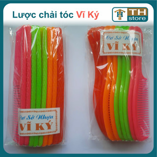  Túi 10 cây lược chải tóc bằng nhựa Vĩ Ký 4 màu 